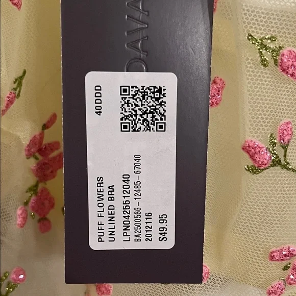 Savage X Fenty Yellow Floral Sheer Bra - Picture 3 of 6